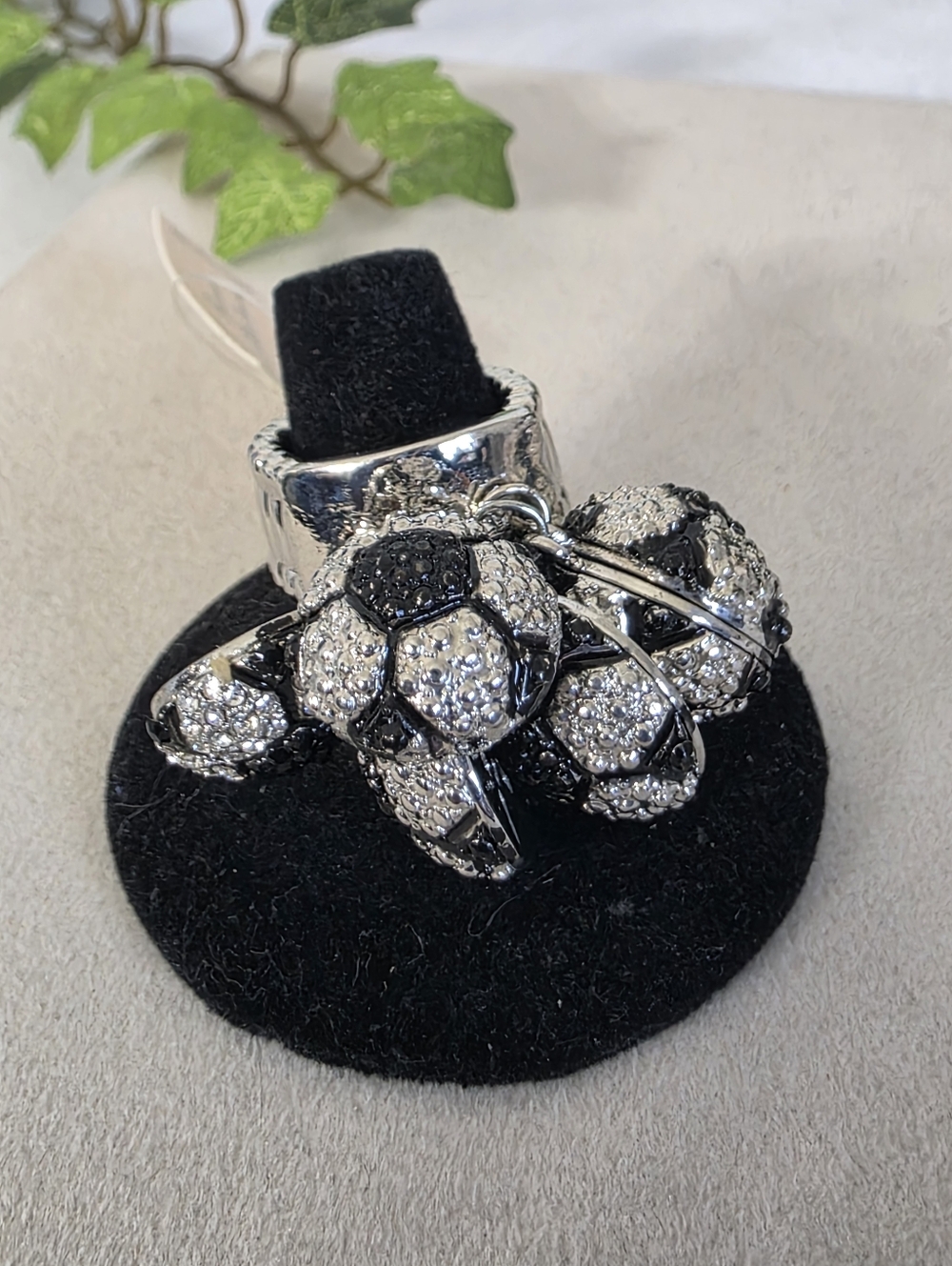 Silver Stretch To Fit Ring Soccer Ball Charms